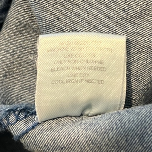 Torn by Ronny Kobo Denim Long Puff Sleeve Pearl Button Snap Front Size Medium - Picture 14 of 16